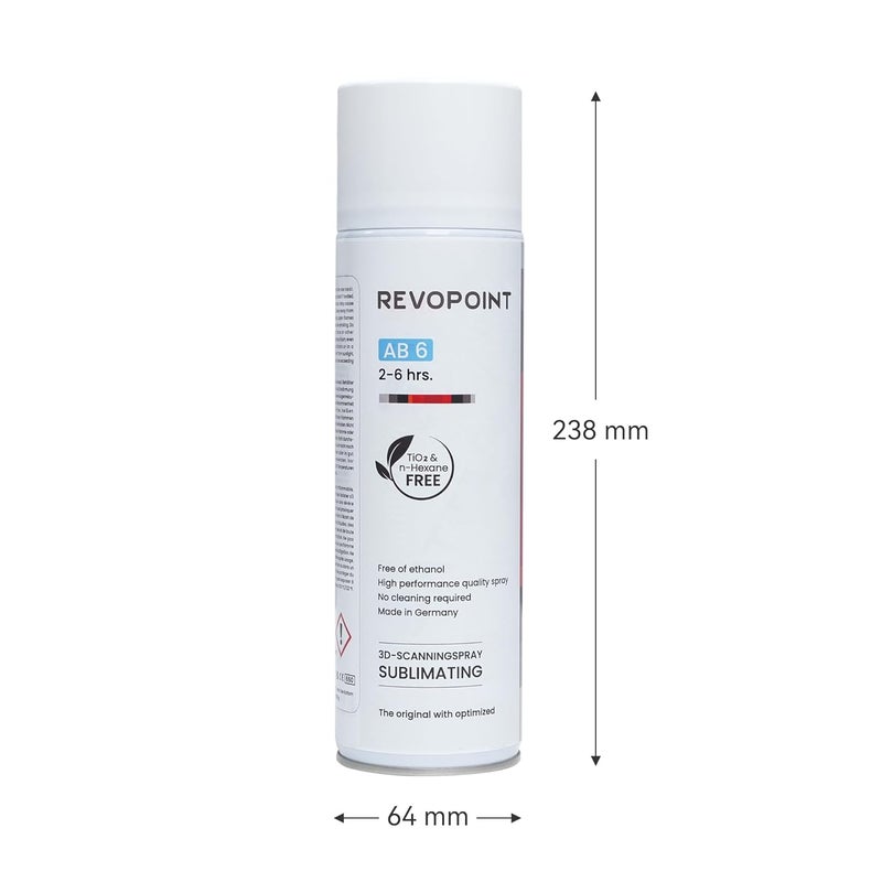 Revopoint 3D Scanning Spray for 3D Scanners, No Cleaning Needed, for Transparent, Reflective or Highly Textured Surfaces Objects, 500ml, AB6 - Image 2